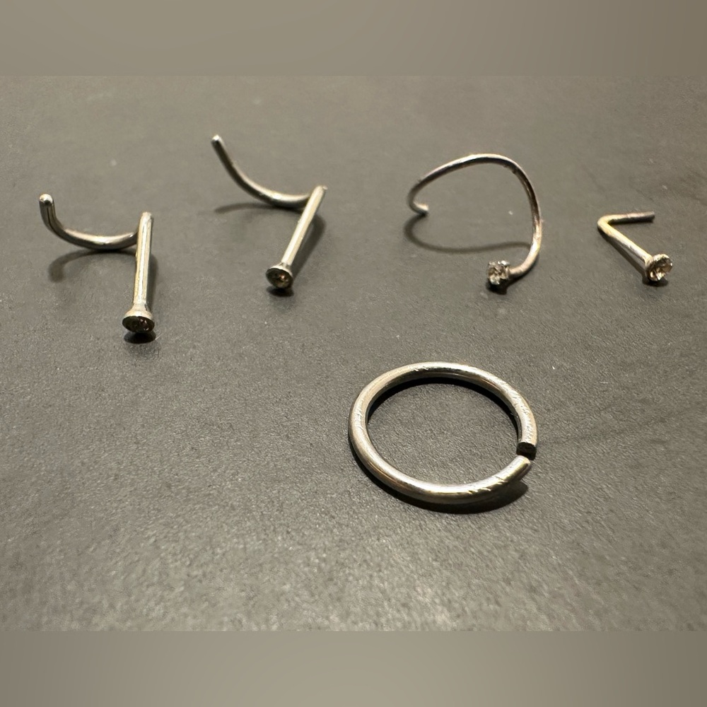 5 sterling silver nose rings